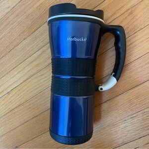 Starbucks Blue Insulated Travel Tumbler With Carabiner Clip  16oz